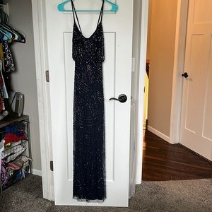 Art Deco Blouson Dress Adrianna Navy